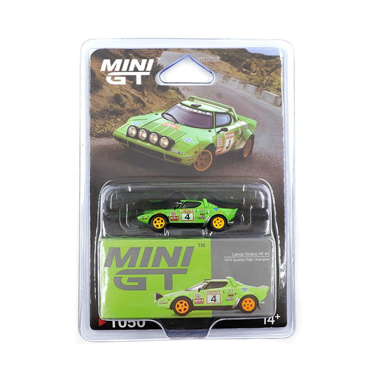 Mini GT - Lancia Stratos HF #4 1979 Spanish Rally Champion - Scale 1/64 MGT01050-BL Blister Packaging
