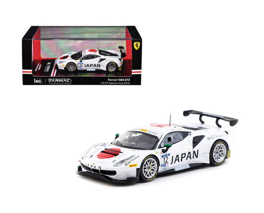 Tarmac Works - Ferrari 488 GT3 FIA GT Nations Cup 2018 T.Kondo / K.Seto Japan Limited Edition - HOBBY64 - Scala 1/64 T64-072-18GTN12