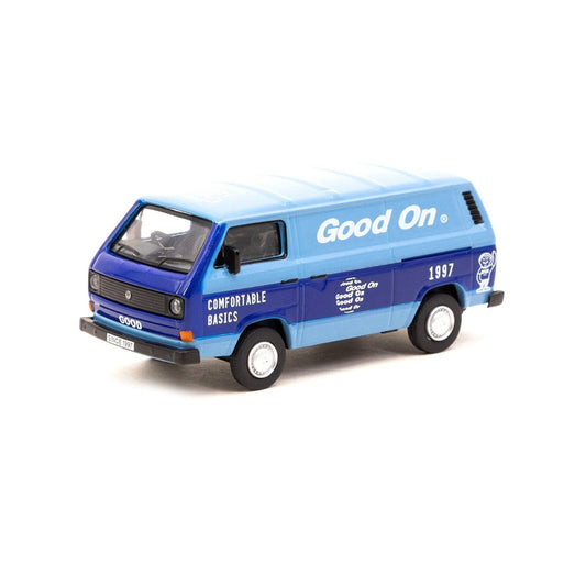 Tarmac Works - Volkswagen T3 Panel Van Blue Good On - COLLAB64 Schuco - Scale 1/64 T64S-001-GO
