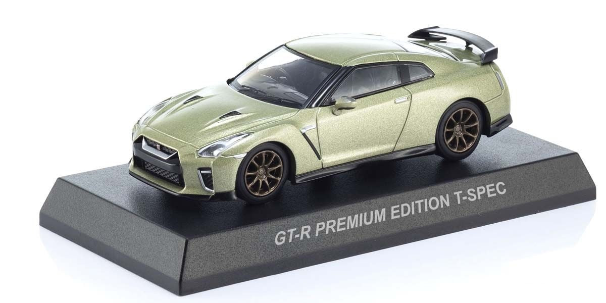 Kyosho - Nissan GT-R Premium Edition T-Spec Millennium Jade - Mini Car & Book - Scala 1/64