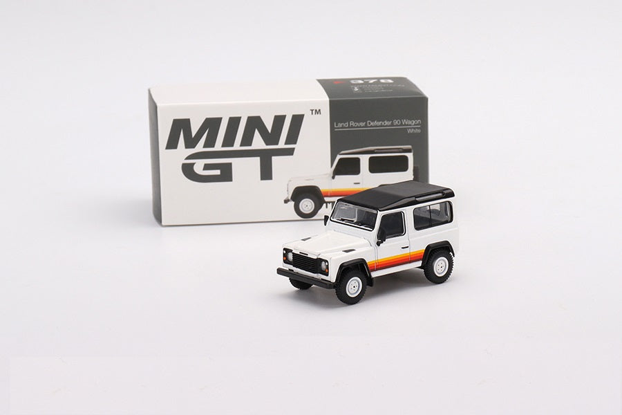 Mini GT - Land Rover Defender 90 Wagon White LDH - Scala 1/64 MGT00378-L