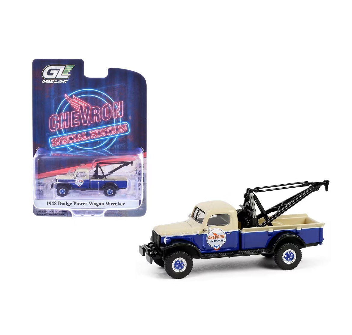 Greenlight Collectibles - Dépanneuse Dodge Power Wagon 1948 « Édition spéciale Chevron » - Échelle 1/64