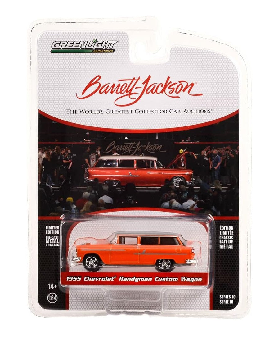 Greenlight - 1955 Chevrolet Handyman Custom Wagon Orange (Lot #1285) - Series Barrett Jackson - Scale 1/64
