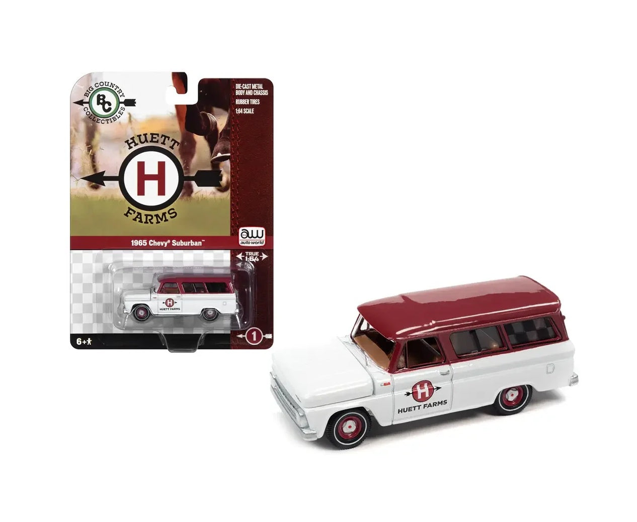Auto World - Chevy Suburban Huett Farms 1965 - Échelle 1/64