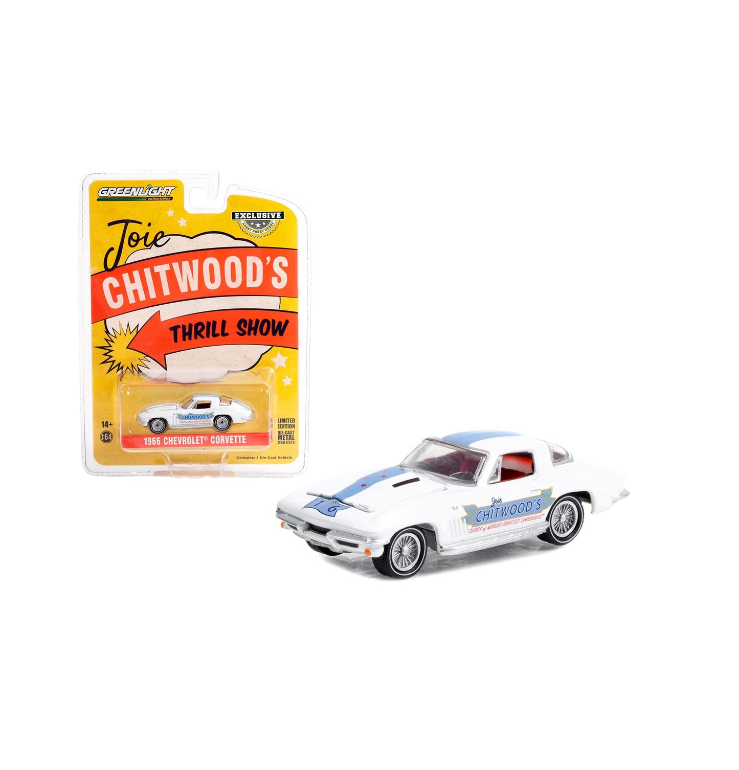 Greenlight Collectibles - 1966 Chevrolet Corvette Joie Chitwood's Legion of Worlds Greatest - 1/64 Scale