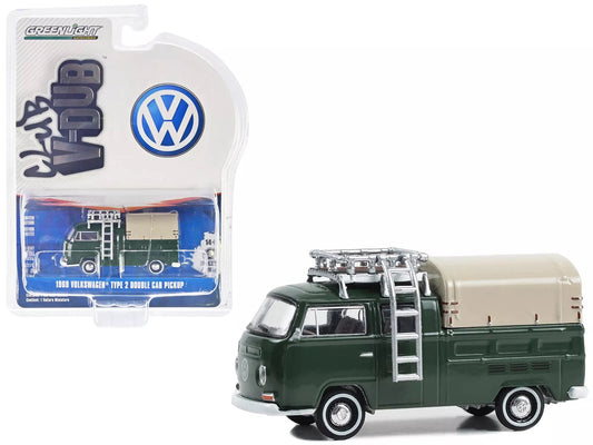 Greenlight - 1969 Volkswagen Type 2 Double Cab Pickup Green - Club V-Dub - Scale 1/64