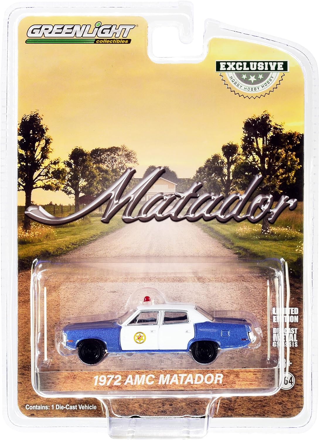 Greenlight - 1972 AMC Matador Colonial City Police Blue - 1/64 Scale
