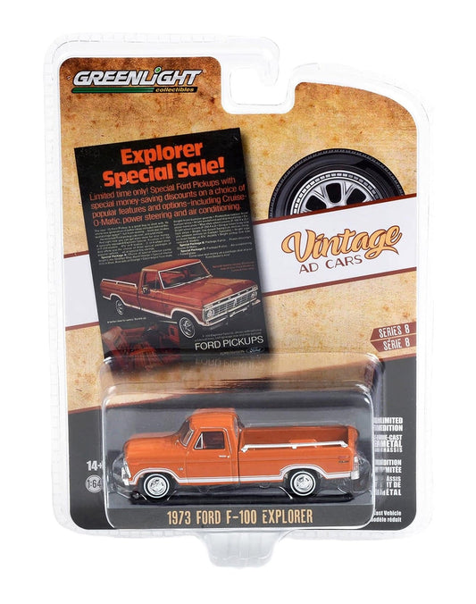 Greenlight Collectibles - 1973 F-100 Explorer Vintage AD Cars - Scale 1/64