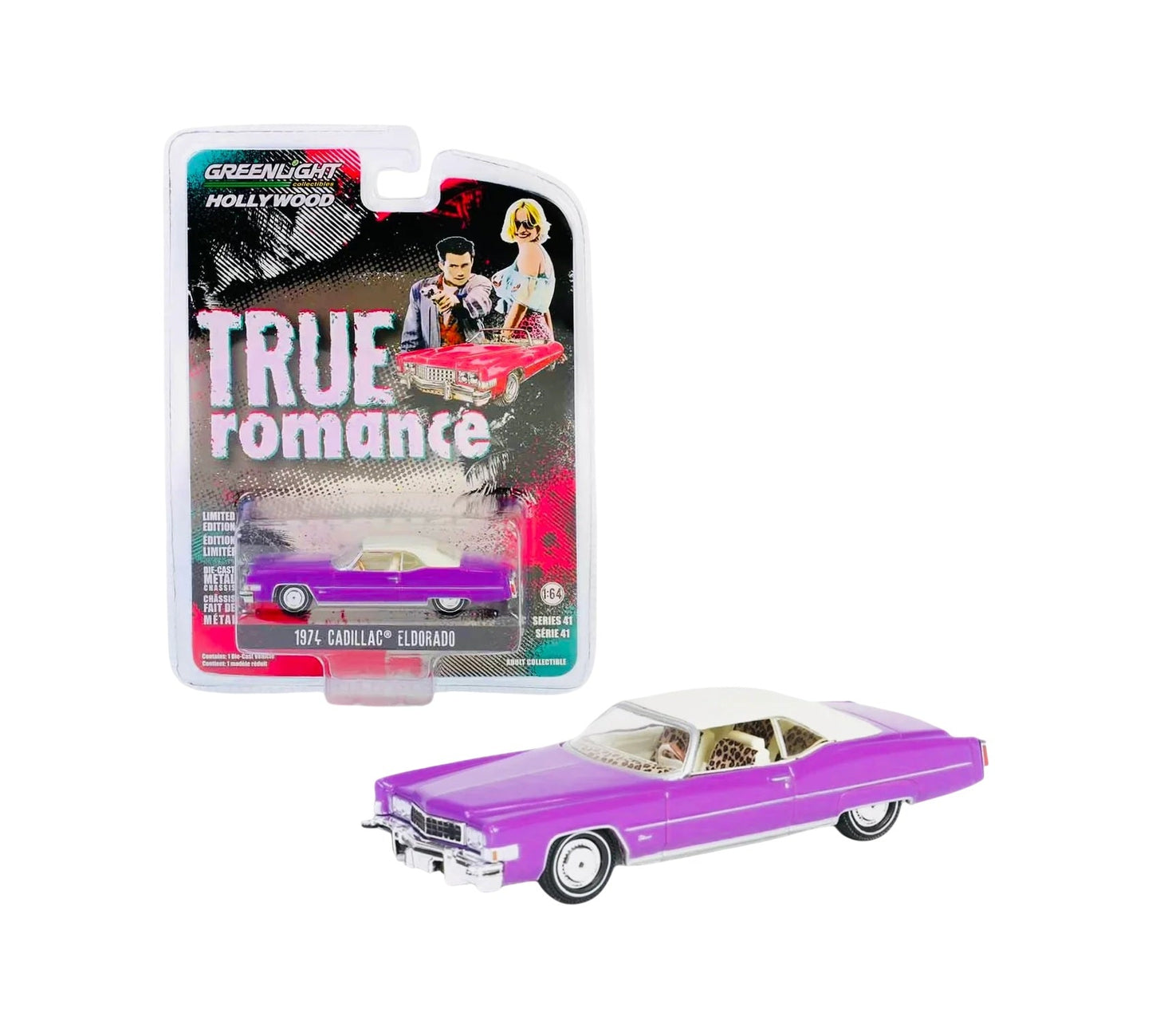 Greenlight Collectibles - Cadillac Eldorado décapotable 1974, film True Romance - Série Hollywood - Échelle 1/64