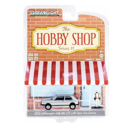Greenlight - 1976 Volkswagen Golf MkI GTI and Race Car Driver Series Hobby Shop - Scale 1/64