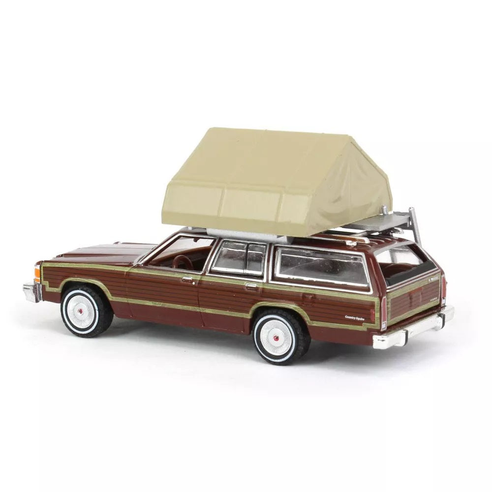Greenlight - 1979 Ford LTD Country Squire with Cartop Sleeper Tent Great Outdoors Series - Scale 1/64