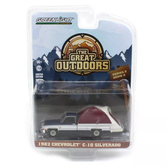Greenlight - 1982 Chevrolet C-10 Silverado Pickup with Truck Bed Tent Great Outdoors Series - Scala 1/64