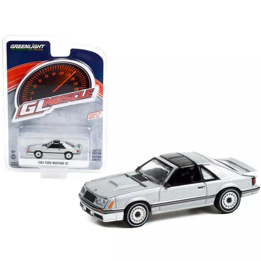 Greenlight - 1982 Ford Mustang GT Silver - GL Muscle Series - Scale 1/64