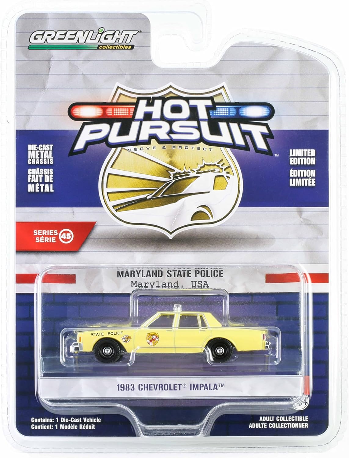 Greenlight - 1983 Chevrolet Impala Maryland State Police Hot Pursuit Scala 1/64