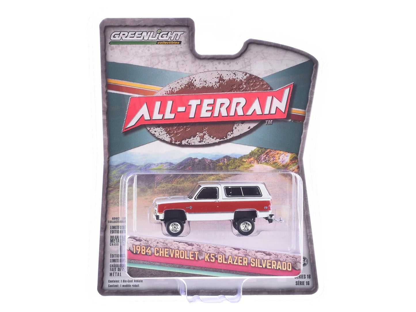 Greenlight - 1984 Chevrolet K5 Blazer Silverado frost white and apple red - Series All Terrain - Scala 1/64
