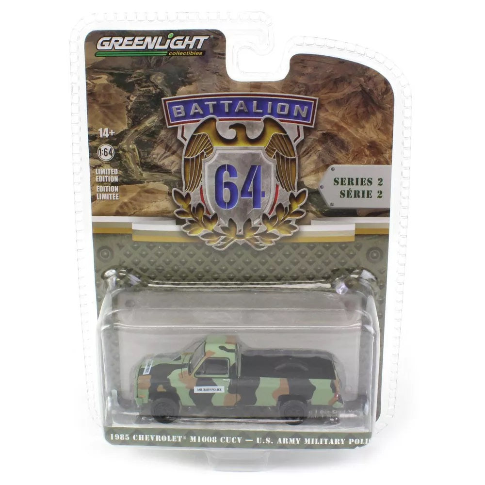 Greenlight - 1985 Chevrolet M1008 CUCV Pickup Truck US Army Military Police - Series Battalion 64 - Scale 1/64