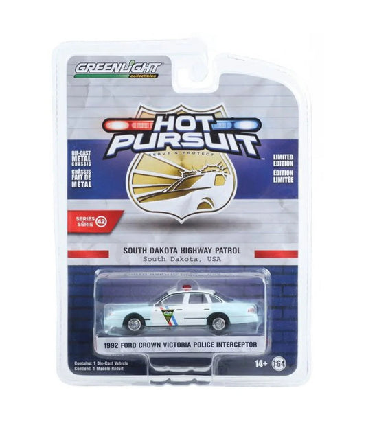 Greenlight - 1992 Ford Crown Victoria Police Interceptor Hot Pursuit - Scale 1/64