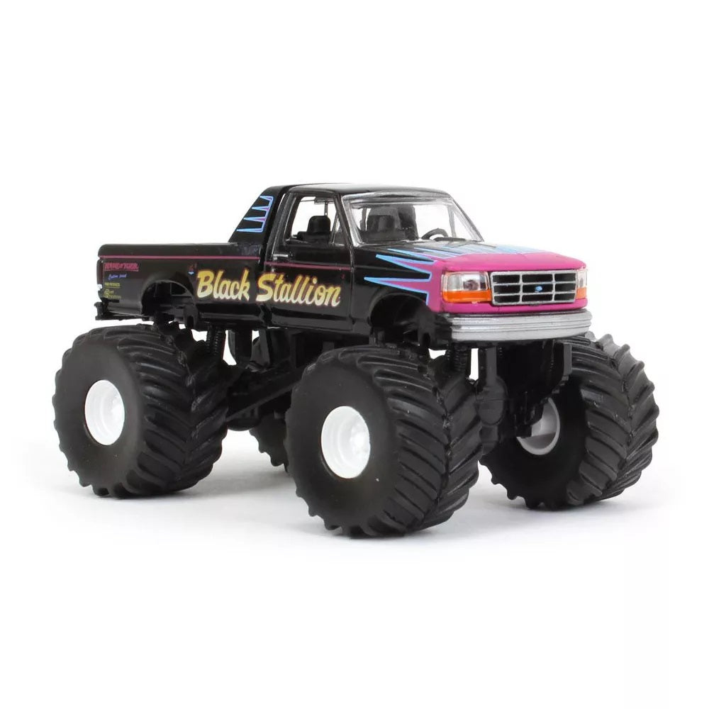 Greenlight - 1992 Ford F-250 Black Stallion Monster Truck Kings of Crunch - Scale 1/64