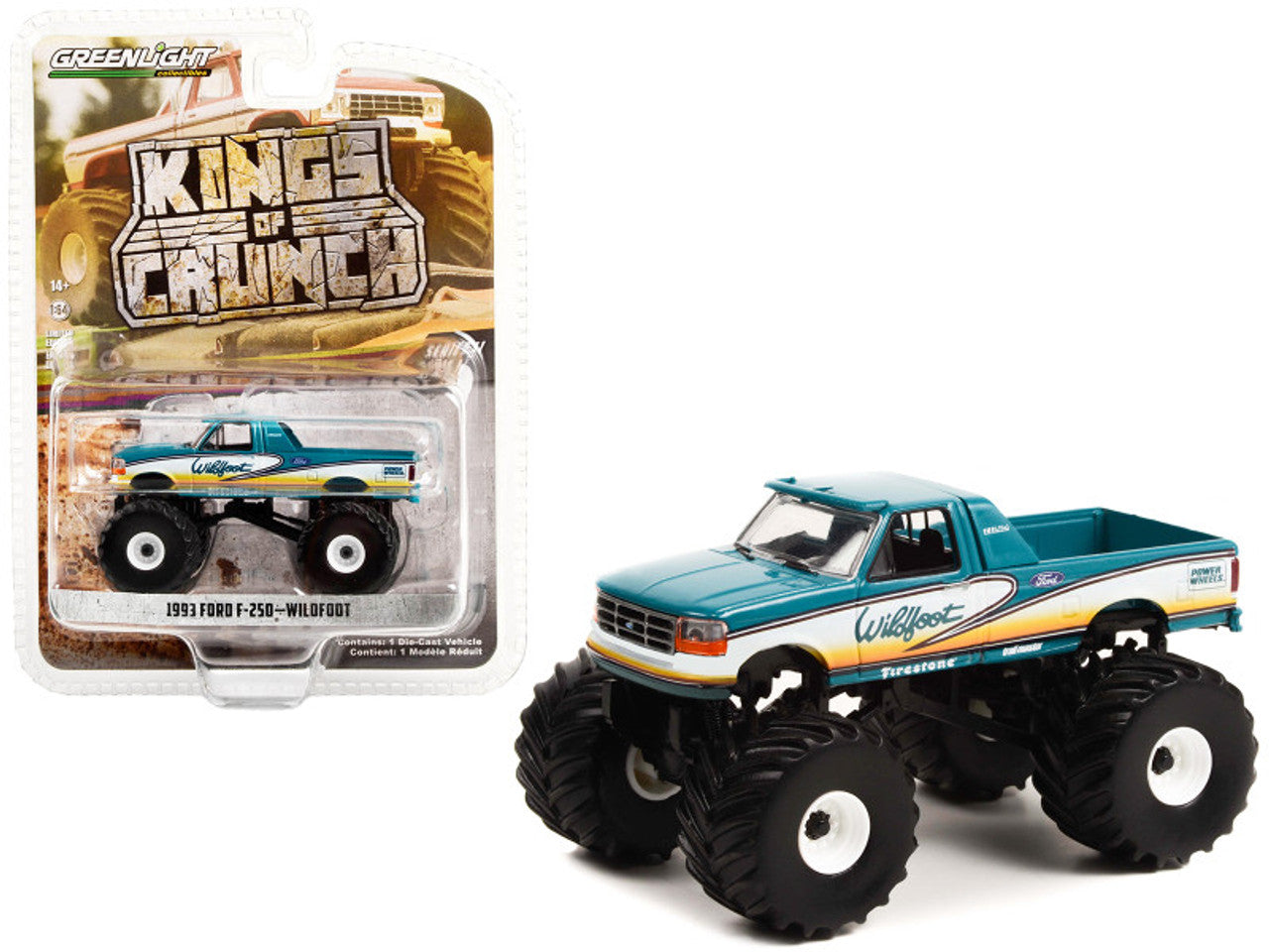 Greenlight - 1993 Ford F-250 Wildfoot Monster Truck Kings of Crunch - 1/64 Scale