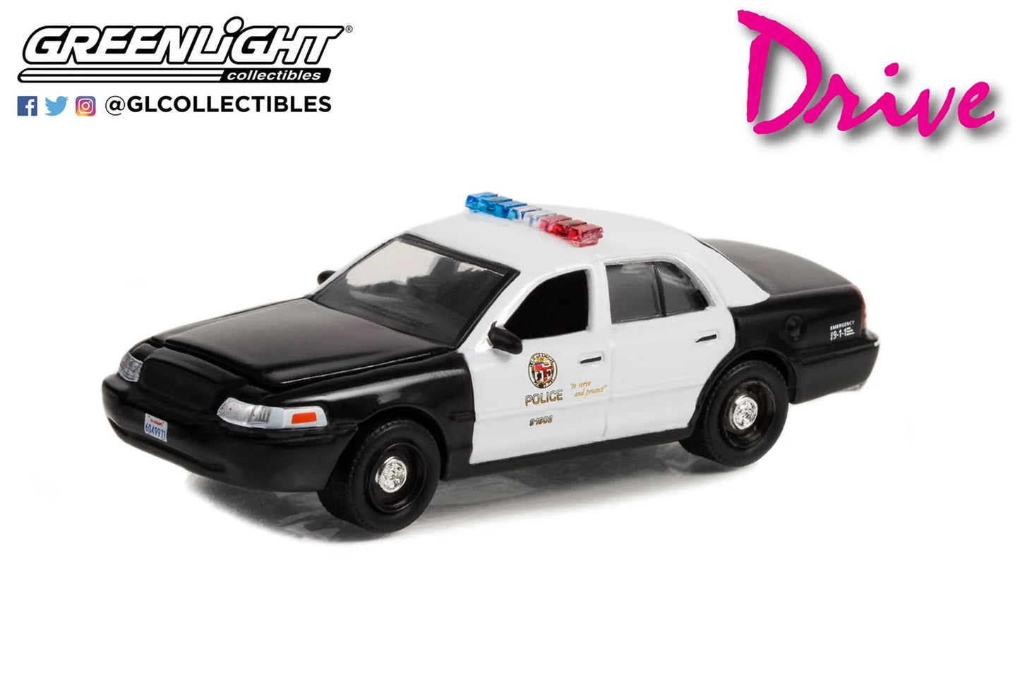Greenlight - 2001 Ford Crown Victoria Police Interceptor DRIVE - Scale 1/64