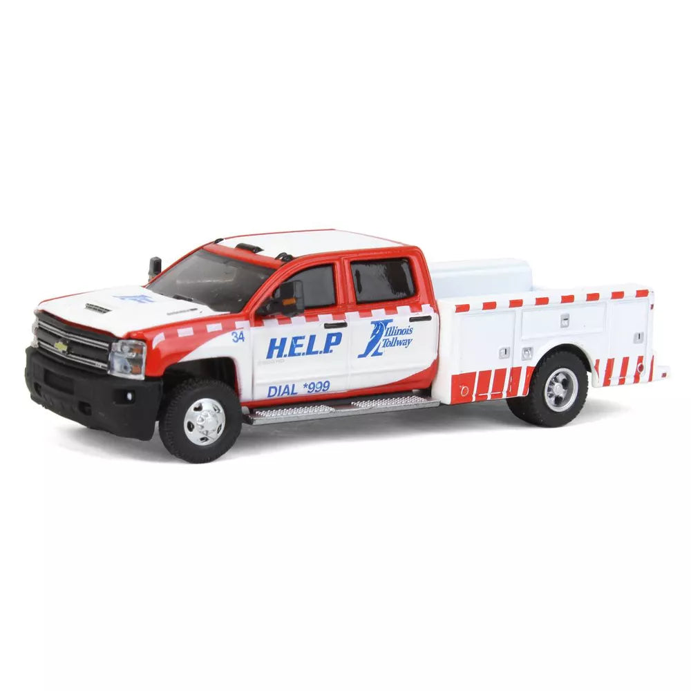 Greenlight - 2018 Chevrolet Silverado 3500 Service Bed Illinois Tollway - Dually Drivers Series - Scale 1/64