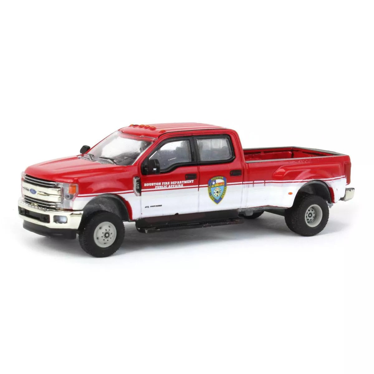 Greenlight - 2019 Ford F-350 Dually Pickup Truck Houston Fire Department - Dually Drivers Series - Scale 1/64