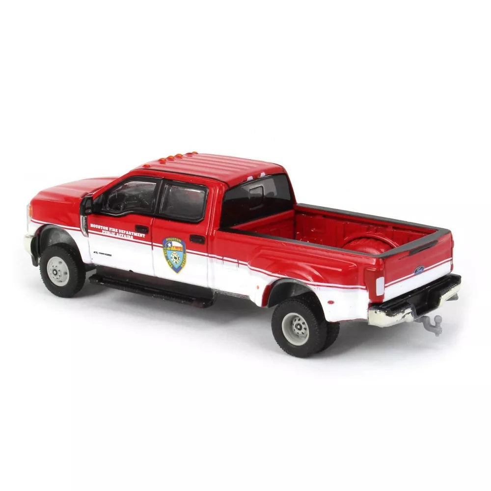 Greenlight - 2019 Ford F-350 Dually Pickup Truck Houston Fire Department - Dually Drivers Series - Scale 1/64