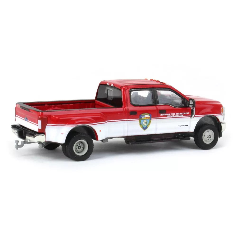 Greenlight - 2019 Ford F-350 Dually Pickup Truck Houston Fire Department - Dually Drivers Series - Scale 1/64