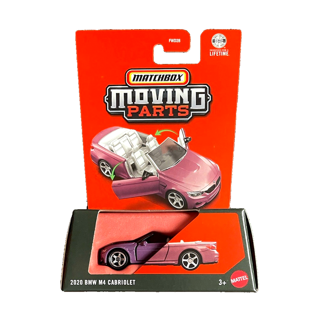 Matchbox - 2020 BMW M4 Cabriolet Violet - Moving Parts - Scala 1/64 Circa