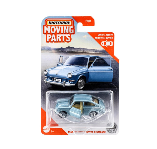 Matchbox - 1965 Volkswagen Type 3 Fastback Light Blue - Moving Parts - Scale Approximately 1/64