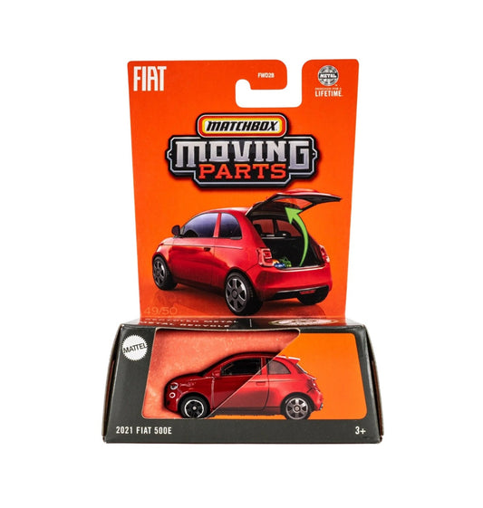 Matchbox - 2021 Fiat 500E Red - Moving Parts - Scale 1/64 Approximately