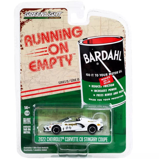 Greenlight - 2022 Chevrolet Corvette C8 Stingray Coupe Bardahl White Series Running On Empty - Greenlight - Scala 1/64