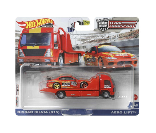 Hot Wheels Premium - Nissan Silvia (S15) & Aero Lift - Series Car Culture Team Transport - Scala 1/64