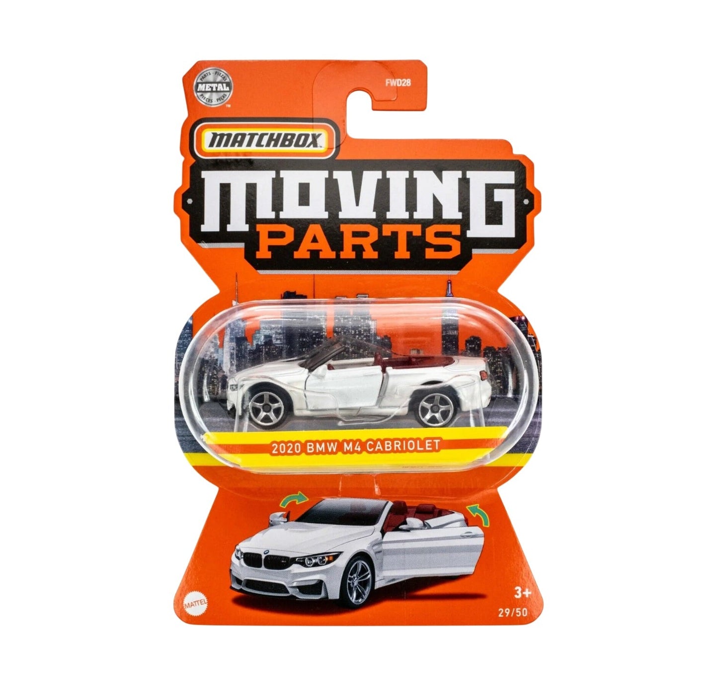 Matchbox - BMW M4 Cabriolet White - Moving Parts - Scala 1/64 Circa