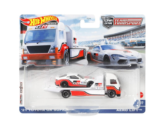 Hot Wheels Premium - ‘21 Toyota GR Supra & Aero Lift - Series Car Culture Team Transport - Scala 1/64