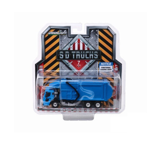 Greenlight - 2019 Mack LR Refuse + Reccle Truck Blue - Series SD Trucks - Scale 1/64