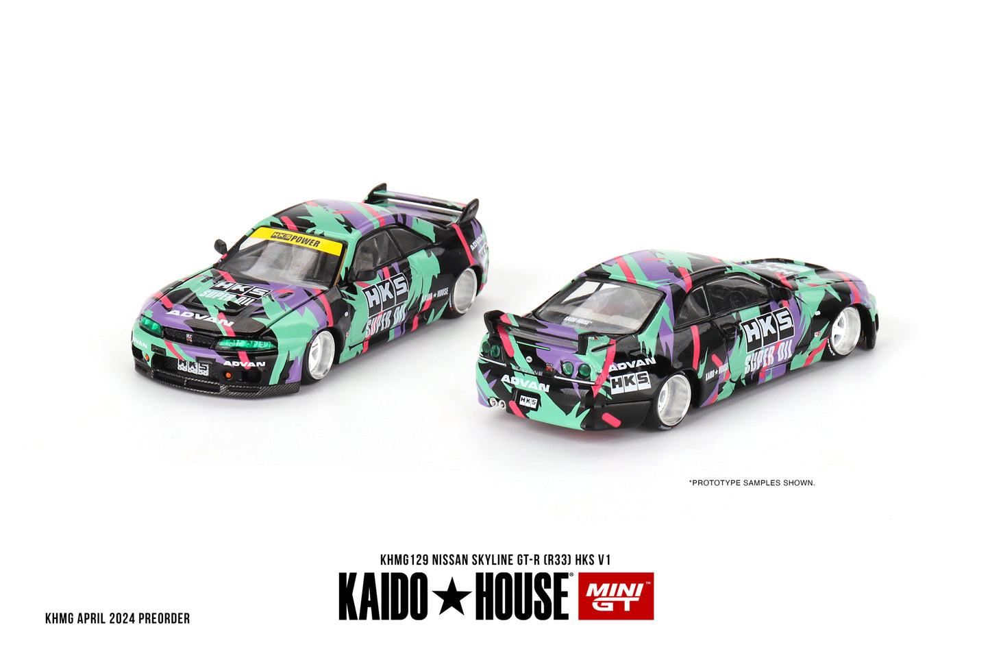 Mini GT - Nissan Skyline GT-R (R33) HKS V1 - KAIDO HOUSE - Scala 1/64 KHMG129
