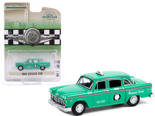 Greenlight - 1969 Checker Taxi Light Green "Zone Cab Co." - 1/64 scale Hobby Exclusive