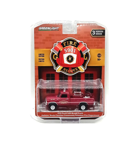 Greenlight - 1978 Ford F-250 Brush Truck - Fire &amp; Rescue Series - Scale 1/64