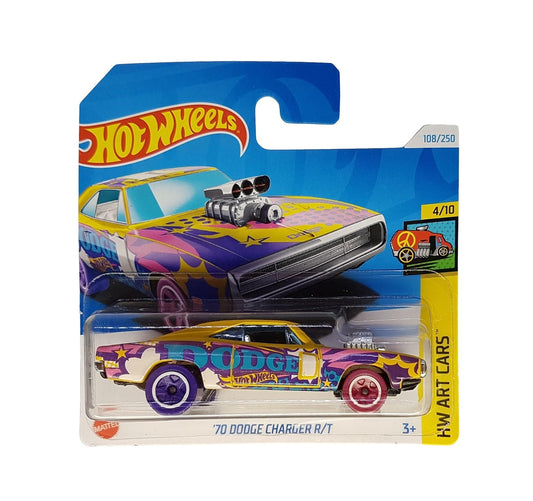 Hot Wheels - '70 Dodge Charger R/T - HW Art Cars 4/10 - Scale 1/64 Approximately