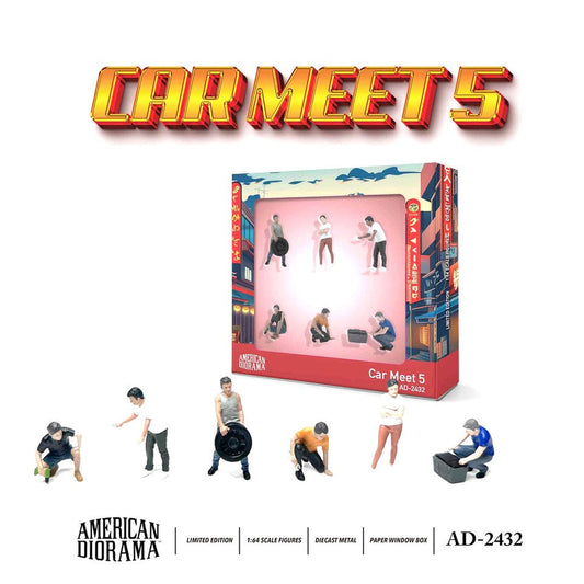 [PRE-ORDER] - American Diorama - Car Meet 5 Set - Scala 1/64 AD-2432