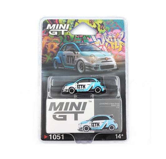Mini GT - Abarth 595 LB-WORKS x Abas Works IZTK 2024 - Scale 1/64 MGT01051-BL Blister Packaging