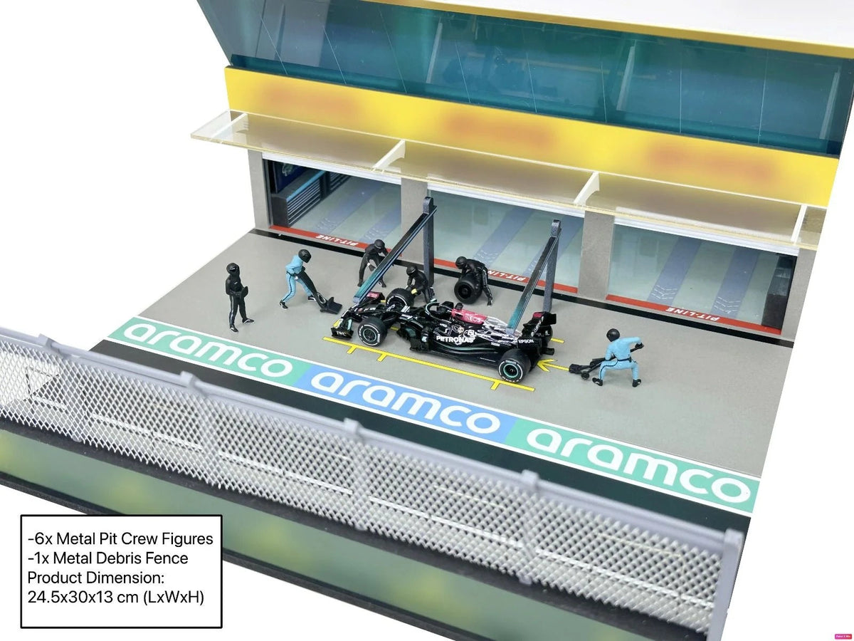 American Diorama - Team Black Prand Prix Paddock diorama with figures and led lights - Scala 1/64 AD-2448GF