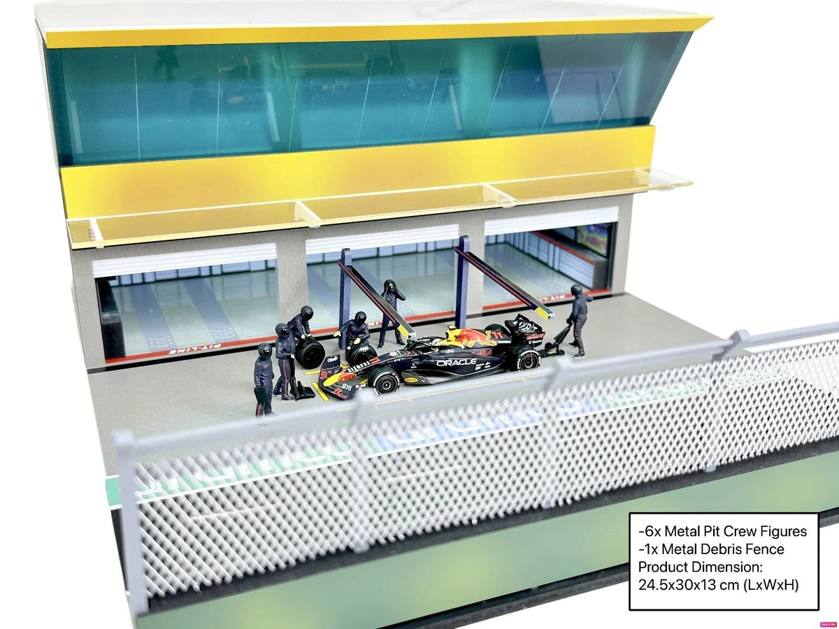 American Diorama - Team Blue Prand Prix Paddock diorama with figures and led lights - Scala 1/64 AD-2446GF