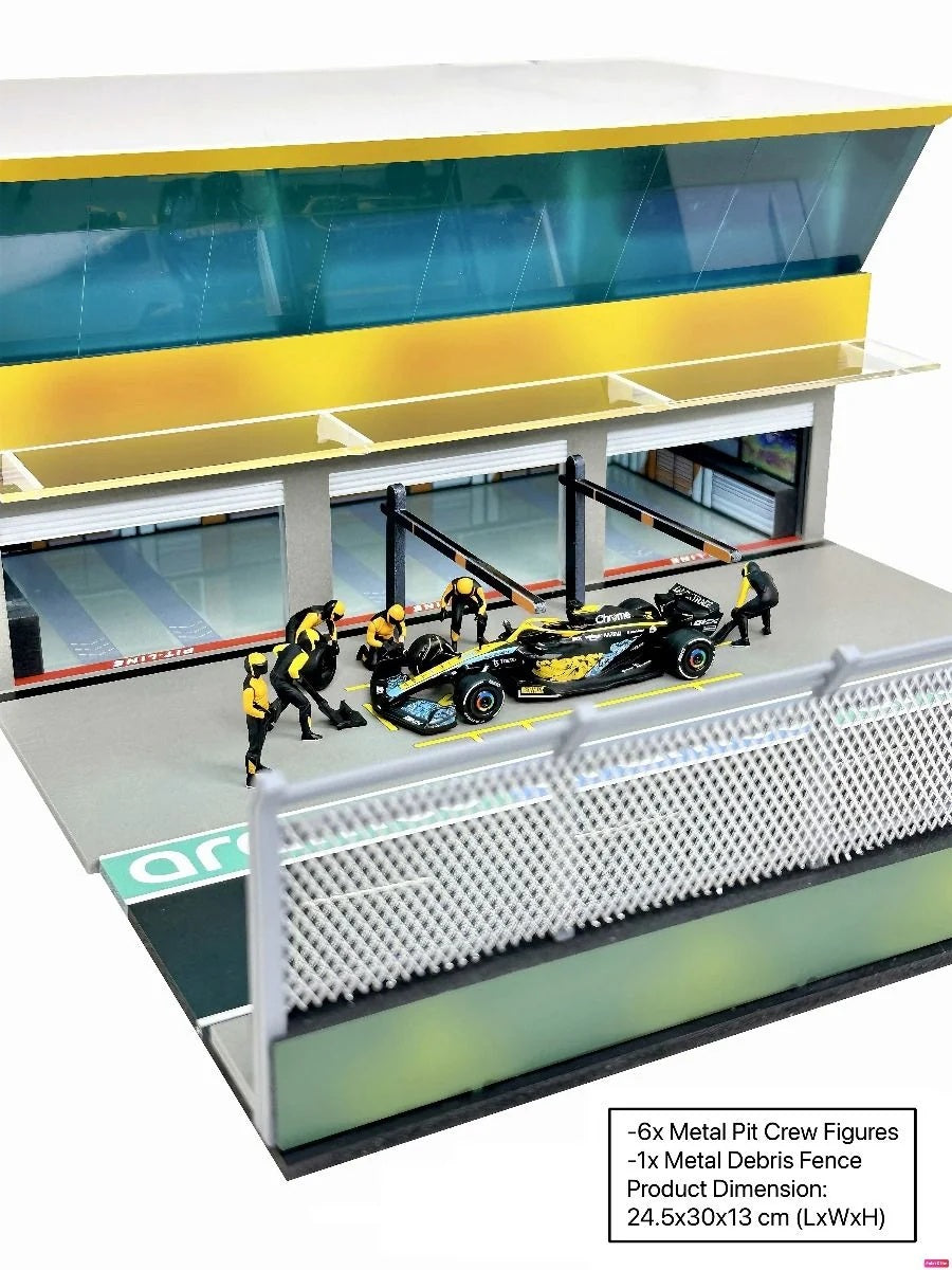 American Diorama - Team Orange Prand Prix Paddock diorama with figures and led lights - Scala 1/64 AD-2445GF