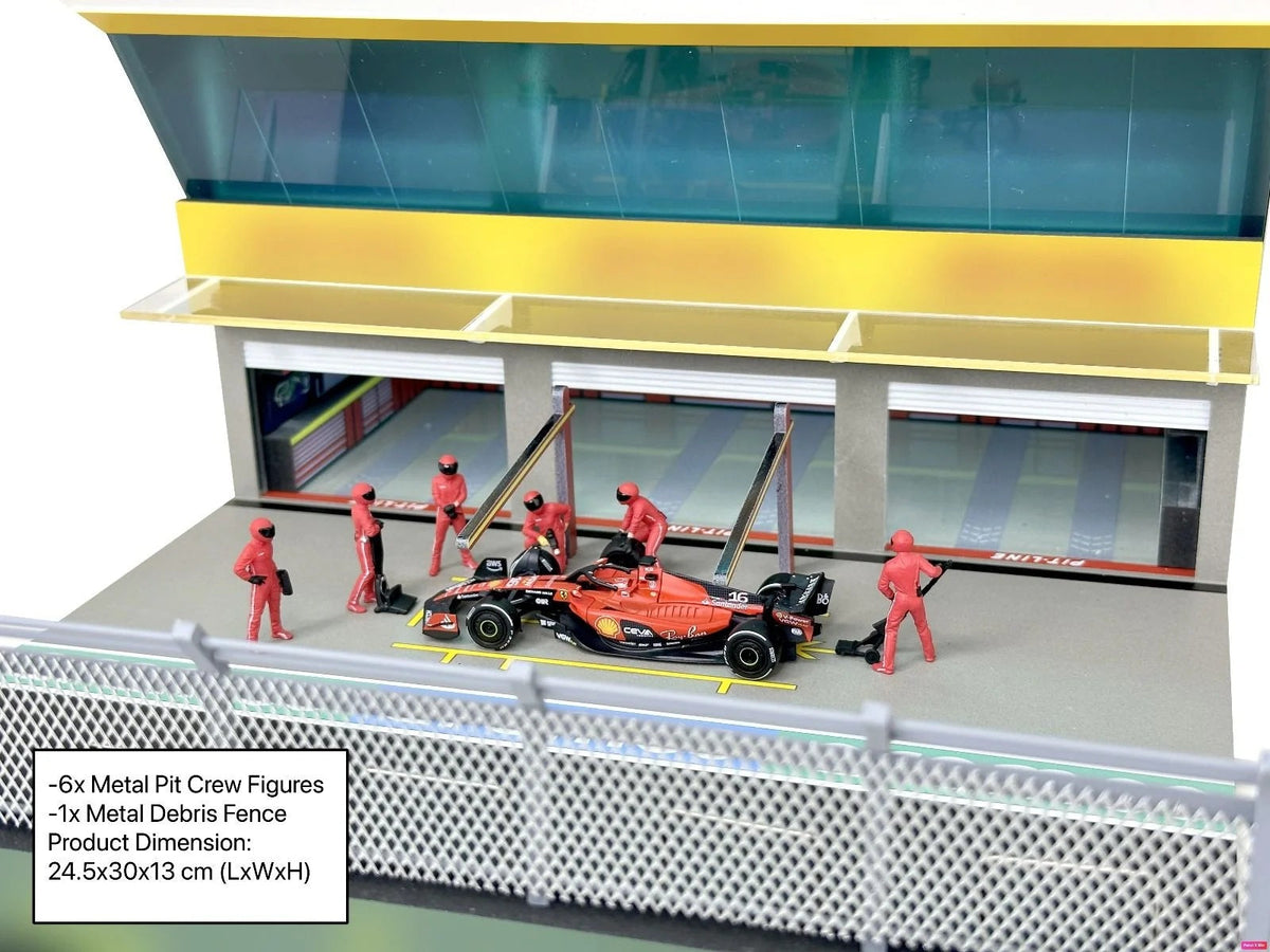 American Diorama - Team Red Prand Prix Paddock diorama with figures and led lights - Scala 1/64 AD-2447GF