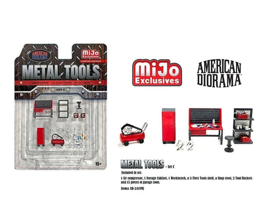 American Diorama - "Metal Tools" Set C of 7 Pieces Limited Edition MiJo Exclusives - Scala 1/64 AD-2419MJ