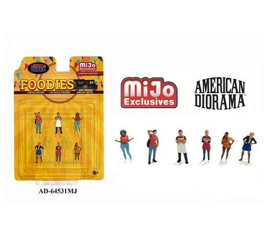 American Diorama - "Foodies" 6 piece Diecast Set Cars Not Included - Scale 1/64 AD-64531MJ