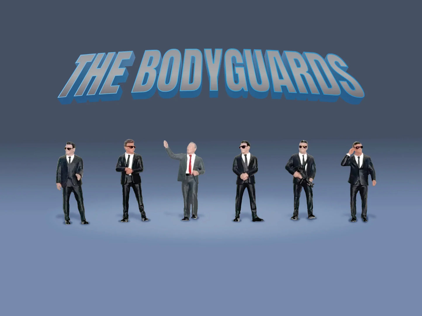 American Diorama - The Bodyguards - Car not included Scale 1/64 AD-2421MJ
