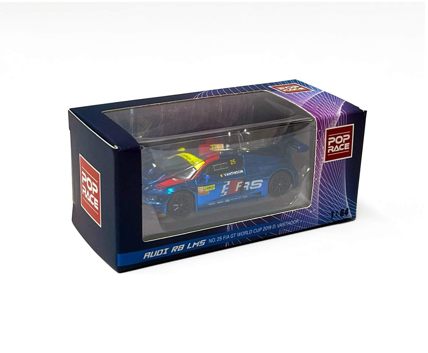 Pop Race - Audi R8 LMS FIA GT World Cup 2019 #25 Team WRT Dries Vanthoor Scale 1/64 PR64-R8LMS-19MGT25-WB